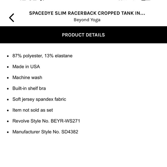 Beyond yoga racer back cropped tank - extra large - Picture 3 of 3